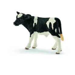 Schleich® 13798 Holstein Calf Toy For Ages 3 & Up, Plastic, Black & White
