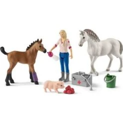 Schleich Vet Visiting Mare And Foal